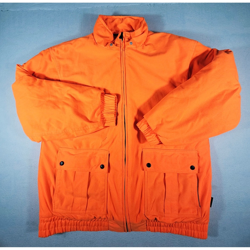 Outfitters Ridge Mens Blaze Orange Hunting Jacket Quilted Lined Size Large 42/44